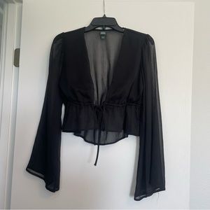 Wild Fable Sheer Long Sleeve Top Size S